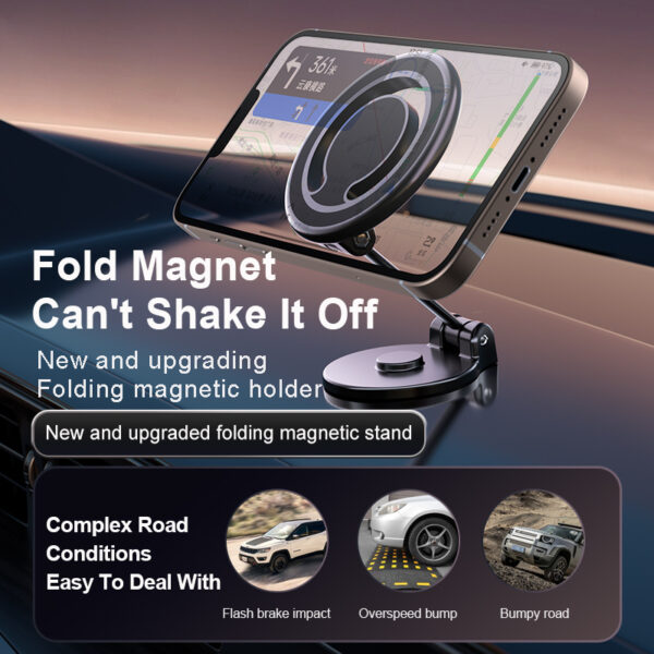 Magnetic Phone Holder For Car, Powerful Magnets Military  Grade Suction Car Phone Holder Mount Dashboard Windshield Cell Phone Holder Phone Stand For Car Android Automobile Cradle - Image 5